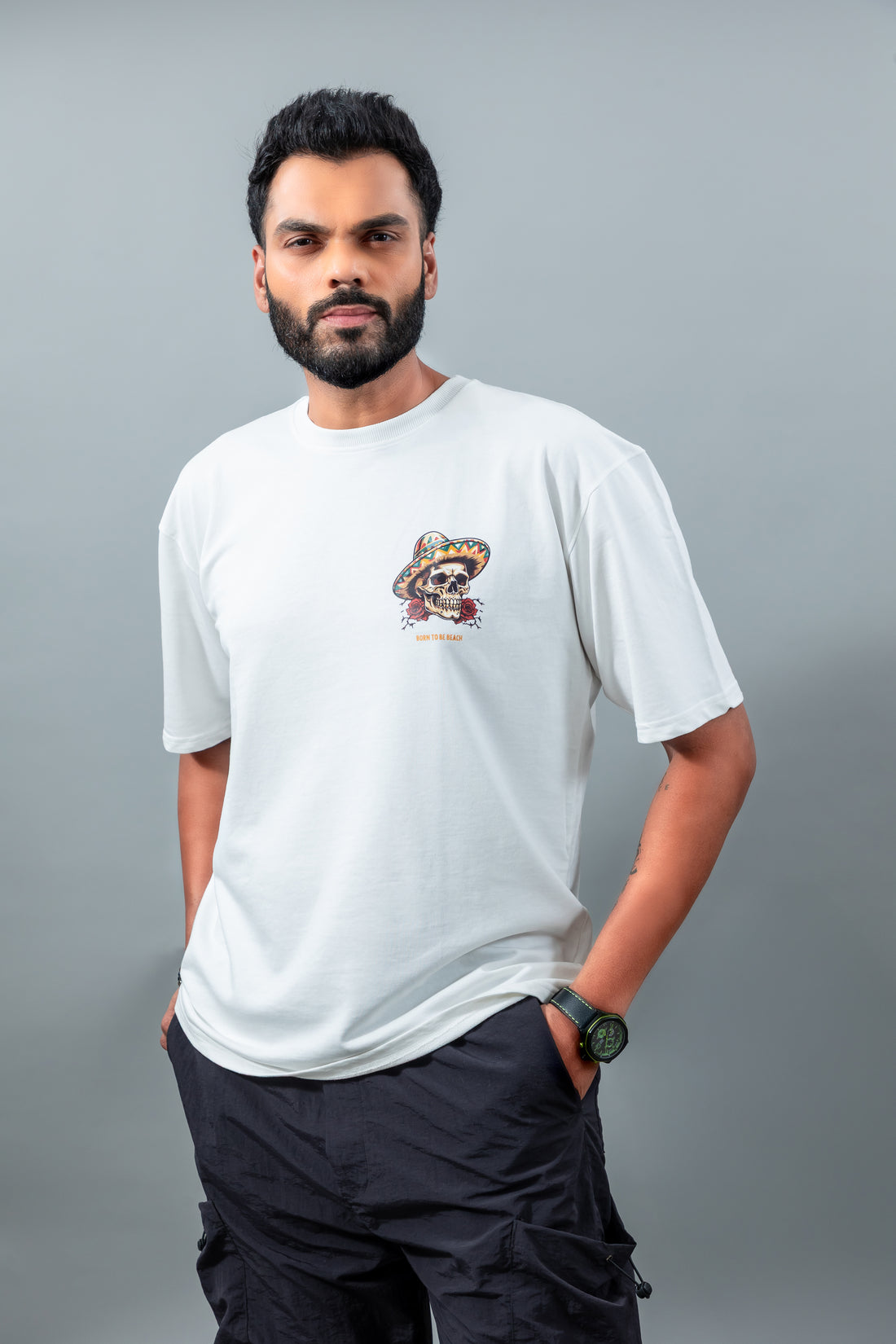 Beachy vibes skull oversize tshirt