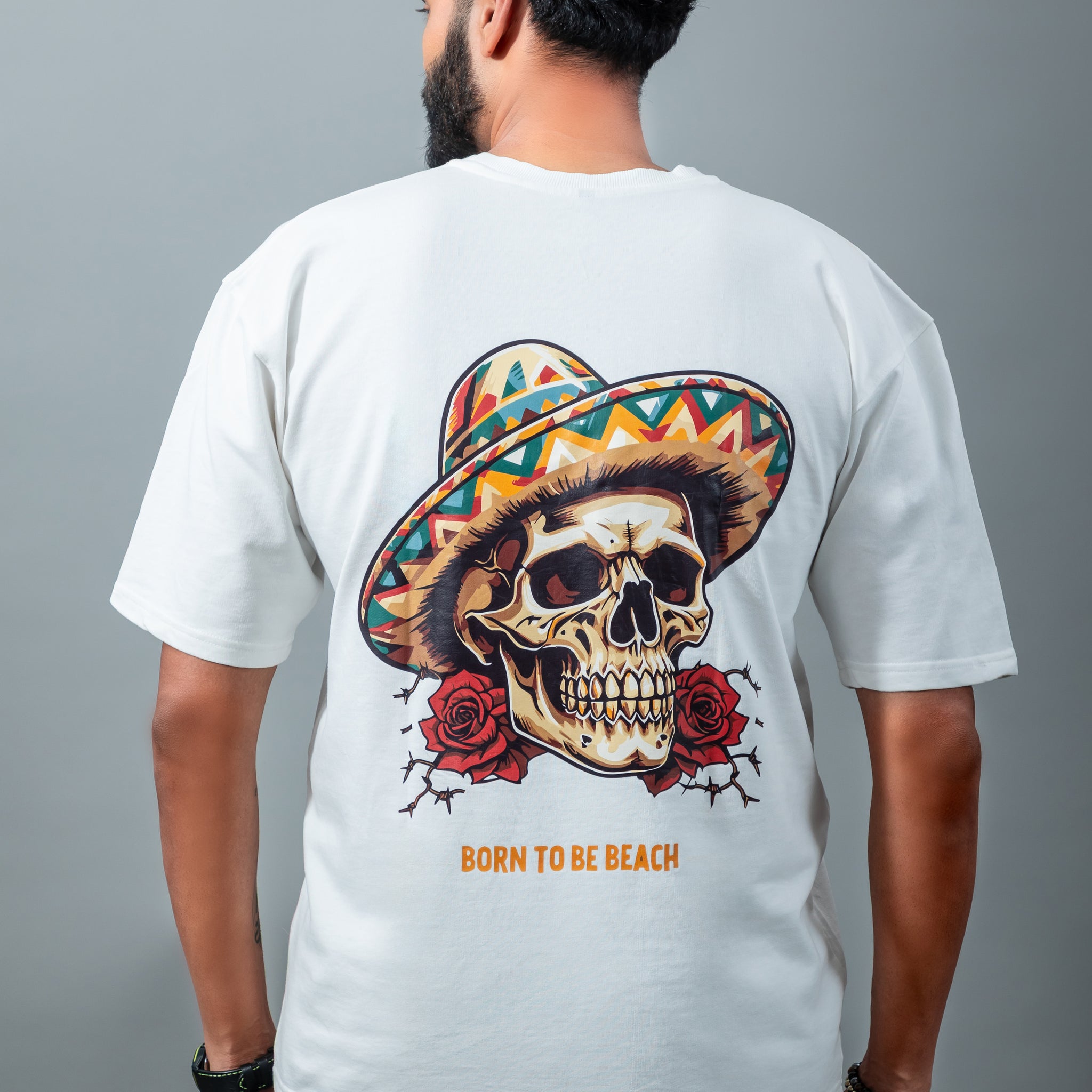 Beachy vibes skull oversize tshirt