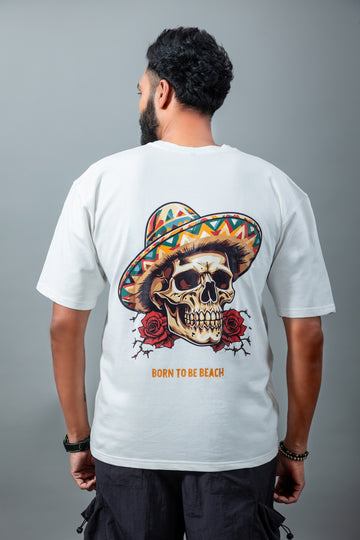 Beachy vibes skull oversize tshirt