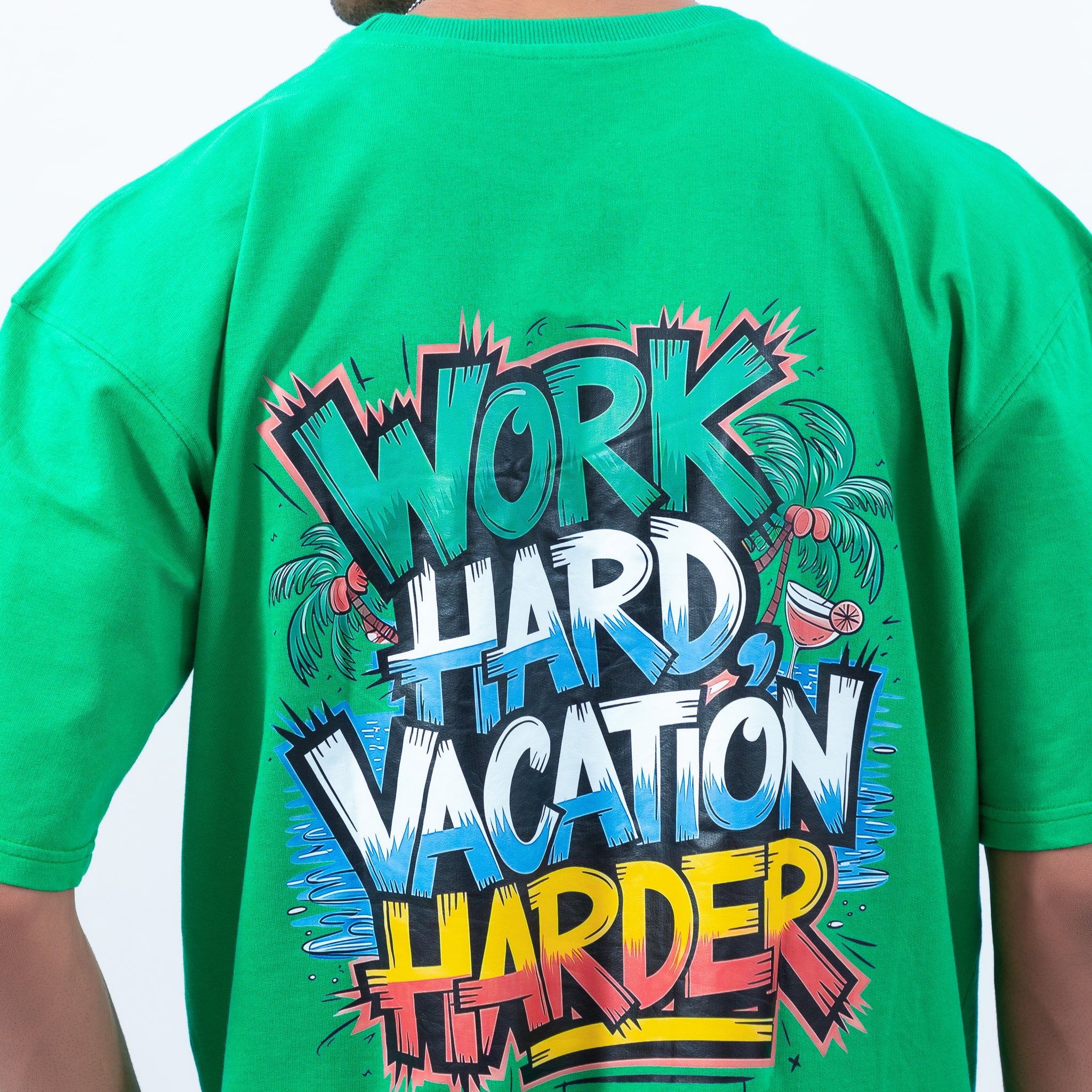 Work hard vaccation harder oversize tshirt